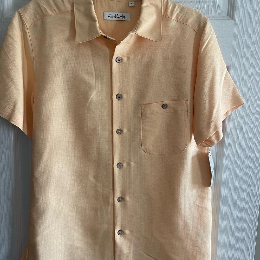 Joe Marlin ‘pineapple’ color Short-Sleeve Button-Up Shirt